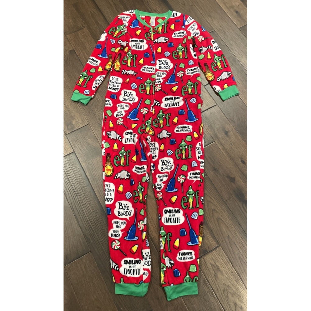 Elf One Piece Christmas Pajama Holiday Buddy Drop Down Union Suit Adult L 12-14